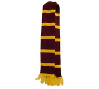 WickedFun® Wizard Marron Yellow Scarf For Adults And Kids, Unisex Stripe Winter Knitted Neck Scarfs For World Book Week Costume Fancy Dress Accessories, (Pack Of 1)