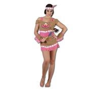 WickedFun Women Dancing Squaw Costume, Ladies Indian Native Wild West Dress, Headpiece & Arm-Guards Pocahontas Tiger Lilly Eagle Fancy Dress Accessories Set Hen Night Party Wear Outift UK One Size