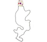 WickedFun® Womens Multicolour Neon Bead Necklaces - Long Necklace Stag Hen Night Party Bright Rave Fancy Dress Accessories (Silver)