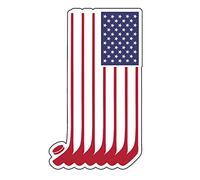 WickedGoodz Hockey Stick American Flag Decal - Ice Hockey Bumper Sticker - for Laptops Tumblers Windows Cars Trucks Walls