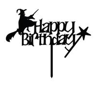 Wickedly Magical Witch Happy Birthday Acrylic Cake Topper