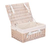 Wicker 41cm White Hamper with Cotton Lining Red Hamper White One Size