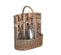 Wicker Antique Wash Deluxe Garden Tool Basket Red Hamper Grey S