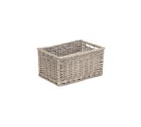 Wicker Antique Wash Lined Open Storage Basket Red Hamper Brown S