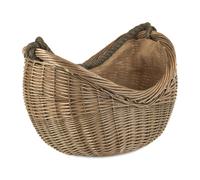 Wicker Antique Wash Rope Handled Carrying Basket Red Hamper Brown One Size