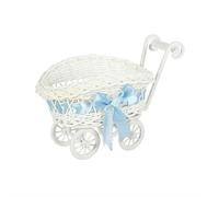 Wicker Baby Carriage,Rattan Baby Carriage Baby Doll Stroller Woven Flower Basket Shower Centerpiece Stroller, Babys Carriages Shower Birthday Party Decorations for Birthday Party Favors