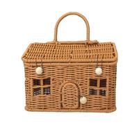 Wicker Basket - Creative Organizer Rustic Decor - Hand Woven Toy Storage Basket with Lid | for Bathroom Pantry Laundry Nursery Toy Toiletries Camping Wedding Picnic Beach