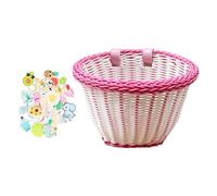 Wicker Basket for Kids Bikes - Bicycle Accessories for Kids, Front Handlebar Basket for Bicycle, Kids Basket with Front Handle, Bicycle Decoration for Toddlers, Kids, Girls, Bicycle, Snake Cart