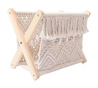 wicker basket storage Hand-woven Magazine Rack Basket Books Sundries Boho Country Style DIY Cotton Rope Bathroom Nursery Home Decor Art Ornament