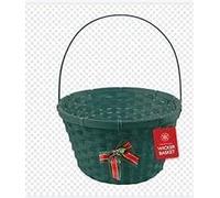 Wicker Basket with Handle & Bell 30cm (GREEN)