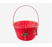 Wicker Basket with Handle & Bell 30cm (RED)