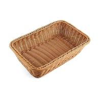 Wicker Bread Basket Hand Woven Wicker Rectangular Bread Basket Fruit Snack Storage Basket for Kitchen Dining Room And Snacks Coffee Table,Brown