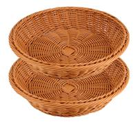 Wicker Bread Basket, Handwoven Storage Basket for Fruits, Vegetables, Snacks, Eggs, Rattan Reusable Round Baskets, Ideal for Home and Kitchen Organization