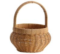 Wicker Bread Storage Baskets - Woven Fruit Basket | Rattan Fruit Basket | Bread Basket | Snack | Bread Baskets Round Willow Fruit Served Storage Bowls Decorative with Handles