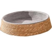 Wicker Cat House, Indoor Wicker Cat Cave House Pet Bed with Soft Washable Cushion 35 x 8 cm Brown