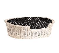 Wicker Dog Bed Raised Dog Beds with Soft Pillow Calming Dog Bed Comfortable Puppy Bed Luxury Dog Sofa Pet Bed Cosy Bed for Dog Natural Woven Dog Beds e-wicker24
