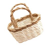 Wicker Dollhouses Basket For Dollhouses Miniature Pretend Game Flower Basket Collectible Miniature Wickerwork