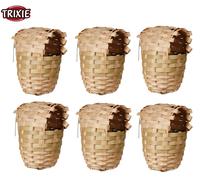 Wicker Finch Nest Baskets Nesting Box Cage Aviary Breeding 6 Pack