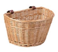 Wicker Front Bike Basket Cargo for Men and Women - Fits Most Bicycles, Beach Cruisers and Ebikes, Lightweight Bicycle Storage Basket with Adjustable Straps, Light Brown