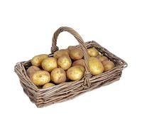 Wicker Fruit Basket Veg Trug Rectangular Gardening Allotment Trugs for Garden Countertop Fruit Vegetable Egg Basket Storage with Carrying Handle Spring Gardening Gift (Small)
