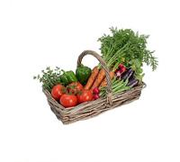 Wicker Fruit Basket Veg Trug Rectangular Gardening Allotment Trugs (Small) | Countertop Storage, Hand Woven, Willow Wicker, Fruit Basket, Vegetable Storage, Carrying Handle