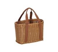 Wicker Handwoven Shopping Basket with Comfortable Handles, Lightweight Reusable Storage Basket for Groceries, Farmers Market, Foraging, Picnic, Flower Gathering and Home Storage (L)