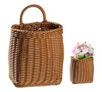 Wicker Hanging Baskets - Braided Storage Basket | Rectangular Rattan Storage Basket | Rattan Wicker For Front Door, Hanging Storage Organization Made
