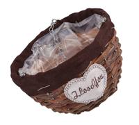 Wicker Hanging Flower Basket 20x20x14cm Brown Planter | Ready to Hang Chain Design, Rustic Woven Texture, for Balcony Decor and Floral Foam Arrangements
