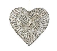 Red Hamper H183 Wicker Medium Heart Wreath Grey Wash Finish