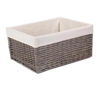 Red Hamper ST068W Wicker Jumbo Antique Wash Lined Storage Basket