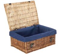 Wicker Large Cotton Lined Hamper Red Hamper Blue One Size