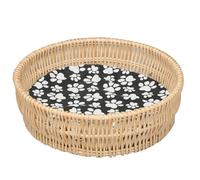 Wicker Pet Bed Cat Nest Universal Summer Weaving House Villa Pet Bed Summer(40x12cm)