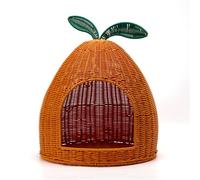 Wicker Pet Bed Cat Nest Universal Weaving Villa Enclosed Pet House Summer