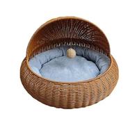 Wicker Pet Bed Weaving Cat Nest Summer Villa House Pet Dog Bed Summer