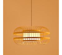 Wicker Rattan Lantern Light Fixture Hanging Ceiling Lamp Hand Woven Bamboo Rustic Pendant Lighting Large Boho Coastal Chandelier for Bedroom Dining Room Kitchen Island Farmhouse