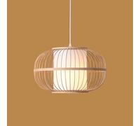 Wicker Rattan Lantern Light Fixture Hanging Ceiling Lamp Hand Woven Rustic Pendant Large Boho Coastal Chandelier for Bedroom Dining Room Kitchen Island Farmhouse