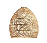 Wicker Rattan Shades Weave Lamp Light Fixtures Ceiling Hanging Lamp Shades Open Weave Cane Rib Bell Hanging Ceiling Lamp, Dinging Room Pendant Light