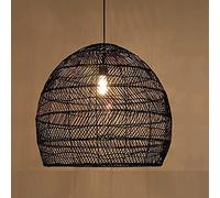 Wicker Rattan Shades Weave Lamp Light Fixtures Ceiling Hanging Lamp Shades Open Weave Cane Rib Bell Hanging Ceiling Lamp, Chandelier Dinging Room Pendant Light
