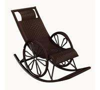 Wicker Rocking Chair - Steel Frame, Zero Gravity Design, PE Rattan for Patio, Backyard & Poolside Relaxation