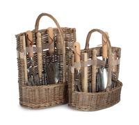 Antique Wash Deluxe Garden Tool Basket - Grey / Set of 2
