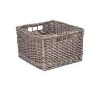 Red Hamper ST058 Wicker Small Square Antique Wash Unlined Storage Basket