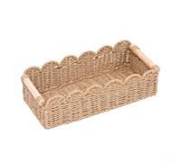Wicker Storage Basket, 2 Sizes, Handmade for Organizer, Natural Rattan Construction, Minimalist Home Decor for Kitchen Bathroom Living Room(36X16X9.5cm B)