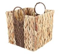 Wicker Storage Basket, Hand-Woven Paper Rope Wicker Basket, Hyacinth Organizer for Laundry, Blankets, Plants, Bedroom, Living Room, Home Office, Natural, 9.2''L x9.2''W x 9''H