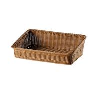 Wicker Storage Basket | Hand Woven Rectangular Wicker Basket | Hand Woven Rattan Baskets for Fruit Tea Snack Bread Picnic Cosmetic Storage Box Kitchen Supplies Household Tools