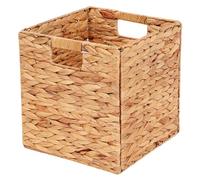 Wicker Storage Cubes 12x12x12 Inch Handwoven Foldable Water Hyacinth Storage Baskets with Handle Woven Storage Bins for Organizing Water Hyacinth Storage Baskets