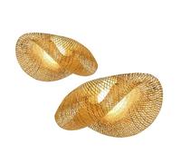 Wicker-Style Ceiling Lampshade， Bamboo Rattan Ceiling Chandelier Shade Handmade 40-60cm(40cm)