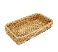 Wicker Tray, Key Tray, Shallow Wicker Basket - Versatile Decorative Organizer for Keys, Jewelry, and Desk Accessories in Living Room, Bedroom, or Entryway