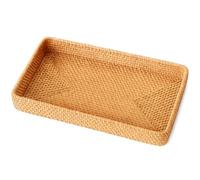 Wicker Tray, Rattan Tray, Small Wicker Basket, Shallow Wicker Basket for Home Decor, Key Tray, Jewelry Organizer, Bathroom Storage, 1 Piece