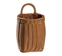 Wicker Wall Baskets, Rattan Hanging Storage, Brown, Front Door and Kitchen Organizer, Decorative Vegetable & Fruit Container for Home, Farmhouse, Garden, Handmade Woven