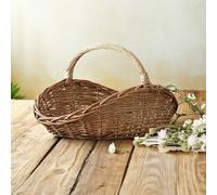 Wicker Willow Cookery/Shopping BasketWicker Woven Basket with Handle, Portable Garden Harvest Basket， Storage Baskets for Picnic (3)